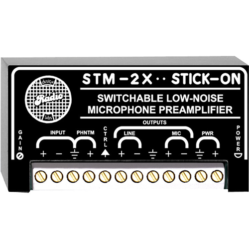 RDL STM-2X Switched Microphone Preamplifier - 35 to 65 dB Gain