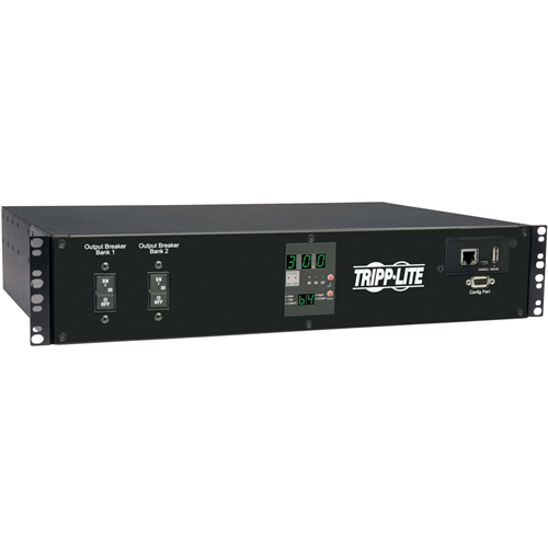 Tripp Lite PDU Switched ATS 208V 30A 16 C13; 2 C19; 1 L6-30R Horizontal 2U TAA