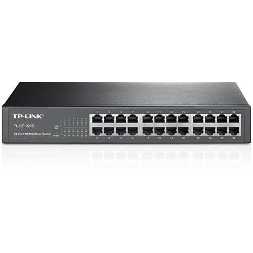 TP-LINK TL-SF1024D 24-Port 10/100Mbps, Switch, 13-inch, Rackmount, 4.8Gbps Capacity