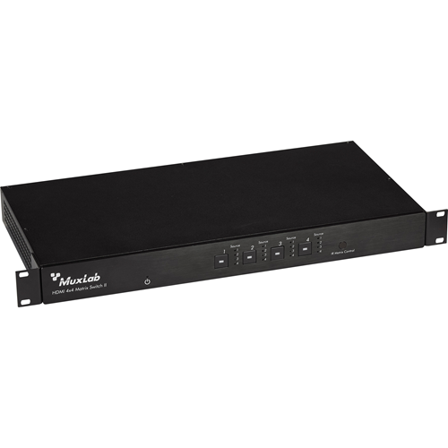 MuxLab HDMI 4×4 Matrix Switch Kit, HDBT, PoE