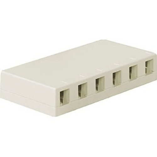 Legrand-On-Q 6-Port Surface Box, Light Almond