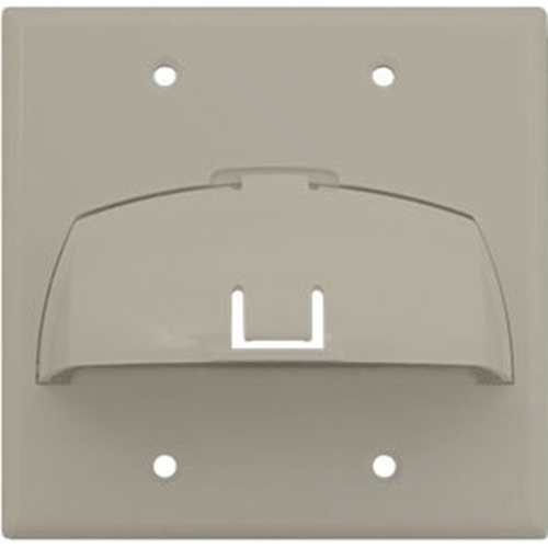 On-Q/Legrand Double Gang Hinged Bullnose Wall Plate, Light Almond