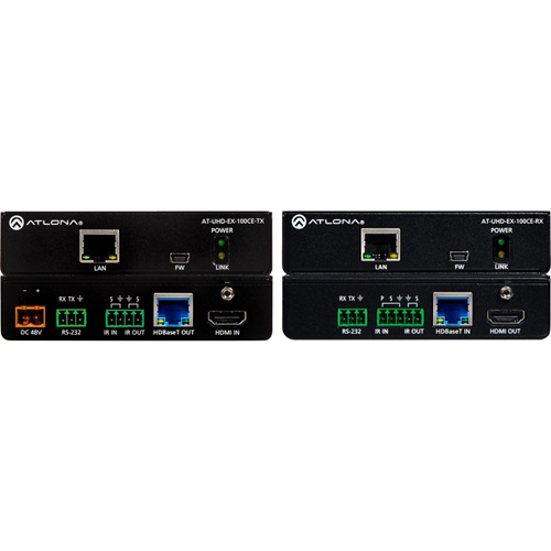 Atlona 4K/UHD HDMI Over 100 M HDBaseT TX/RX with Ethernet, Control, and PoE