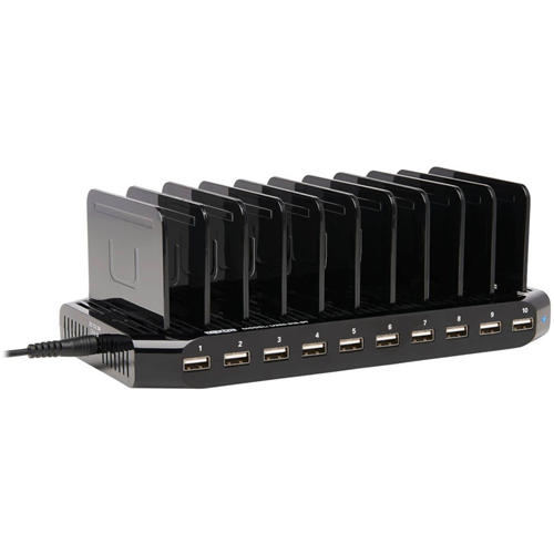 Tripp Lite 10-Port USB Charging Station Hub w Adjustable Storage Tablet / Smartphone / iPad / Iphone 5V 21A 105W