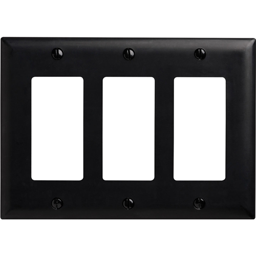 Pass & Seymour Trademaster 3-Gang Decorator Wall Plate, Black (M15)