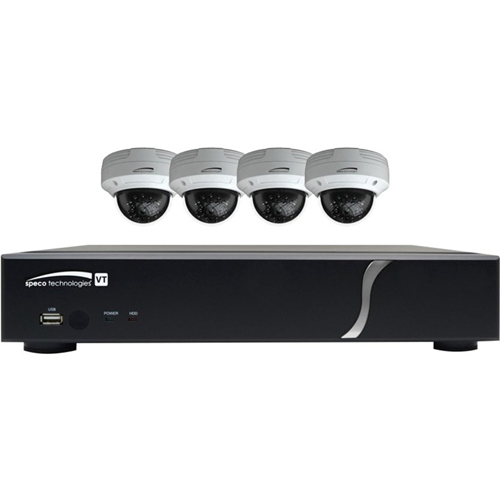 Speco 8 Channel HD-TVI 1080p DVR, 2TB 4 HD-TVI 1080p Outdoor IR Bullet Cameras