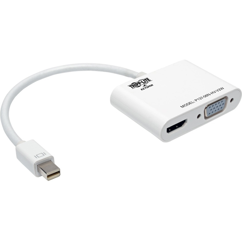 Tripp Lite 6in Mini DisplayPort to HDMI VGA 4K Adapter Converter Cable mDP to HDMI VGA Thunderbolt 1 & 2 Compatible 6