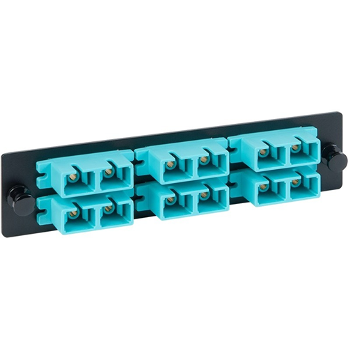 ICC LGX Adapter Panel, 6 Duplex SC, 12F, Aqua, MM