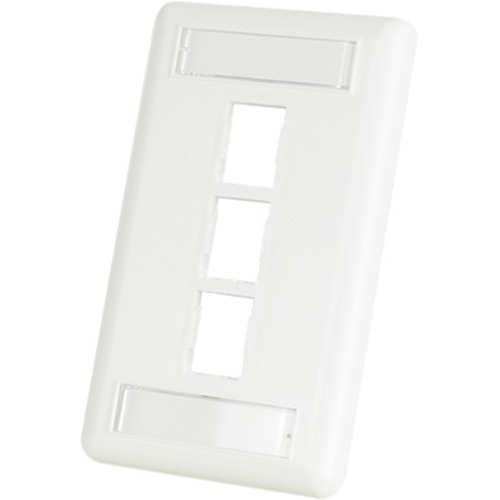 Ortronics HDJ 3 Hole Faceplate, White