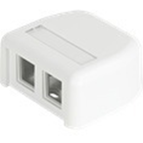 Ortronics HDJ 2 Port Plastic Surface Mount Box, White, with Label Field