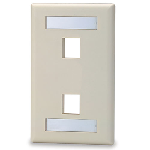 2 Port Keystone Faceplate W/Label Window