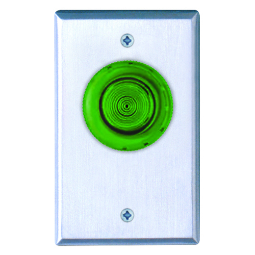 Spring Return Button, N/C, Momentary. Green Button