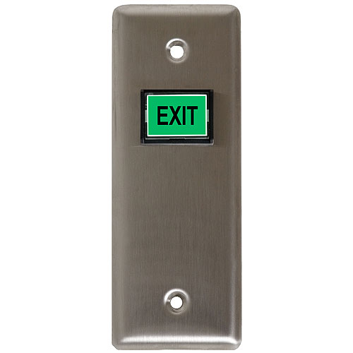 Camden CM-310EE LED Illuminated Exit Switch, Narrow, Stainless Steel Faceplate, Integrated 30 Second Timer