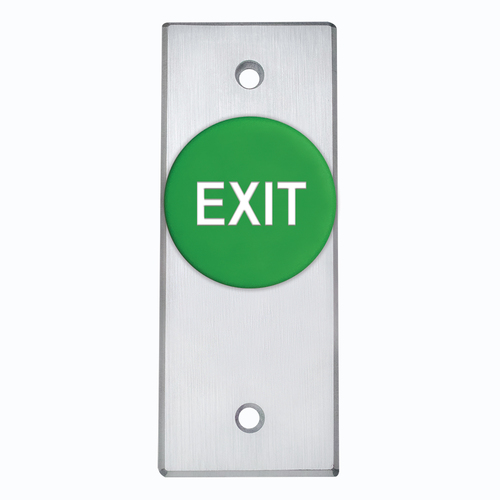 Camden CM-4185GE Narrow Stile Exit Push Button With Pneumatic Timer, Green Mushroom