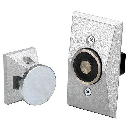 2800 Series Flush Wall Mount Electromagnetic Door Holder for Standard Armature, Satin Aluminum