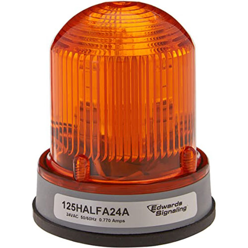 Edwards Signaling 125 Class Flashing Halogen Beacon, Gray Base Amber