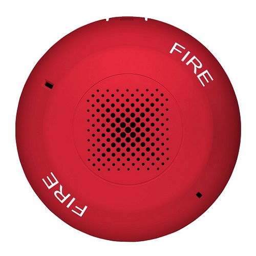 Kidde EGCSRF Genesis Ceiling Speaker, Red, FIRE Marking. Room Side Wiring Plate included