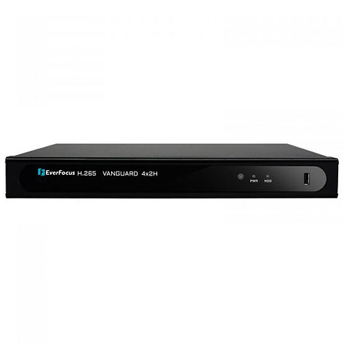 EverFocus VANGUARD4X2H-1T 4 Channel H.265 8MP Hybrid Video Recorder, 1TB