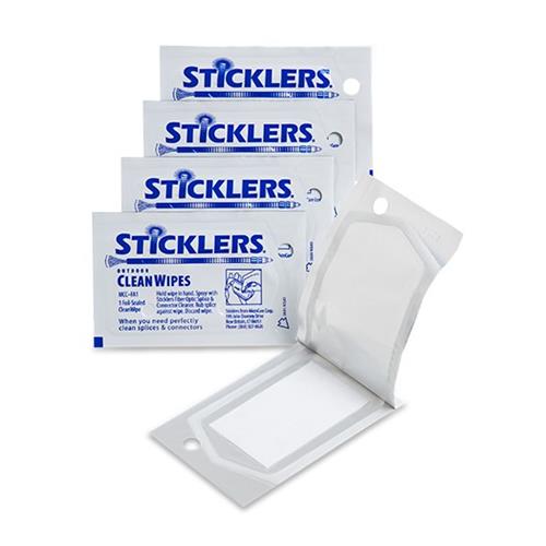 Sticklers MCC-FA1 CleanWipes Singles Outdoor Fiber Optic Wipes, 50Pk