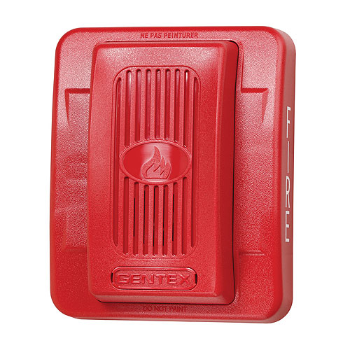 Gentex GEH24-PR GEH 24 VDC Low Profile Evacuation Horn, Plain (No Lettering), Red