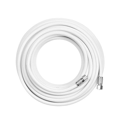 75' Rg-6 Coaxial Cable, F-Male Conn, White