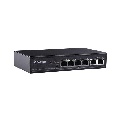 GeoVision GV-APOE0400 6-Port 10/100 Mbps Unmanaged PoE Switch with 4-Port PoE