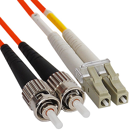 ICC LC-ST Duplex Multimode 62.5/125 (OM1) Fiber Optic Patch Cable in Orange, 5M