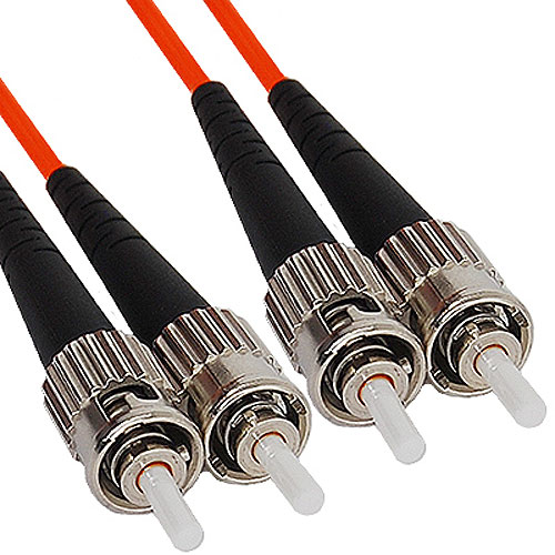 ICC ST-ST Duplex Multimode 62.5/125 (OM1) Fiber Optic Patch Cable in Orange, 7M