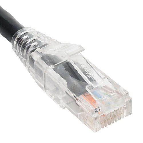 ICC ICPCST03BK Patch Cord, CAT6, Clear Boot, 3' Bk | Low Profile,