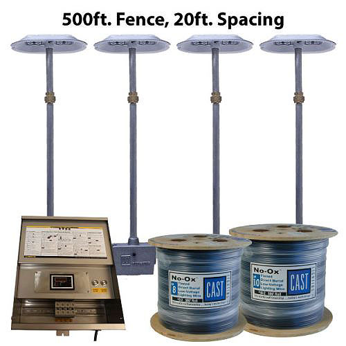 CAST Lighting CPL316K50020T CPL3 Gen 3 Series Perimeter 500 ft. Fence Light Kit, T-Method, 20 ft. Spacing