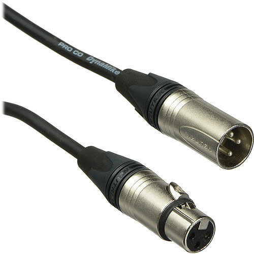 ProCo EXM10 Excellines XLR Male to XLR Female Lo-z Microphone Cable, 2x 24 Gauge - 10'