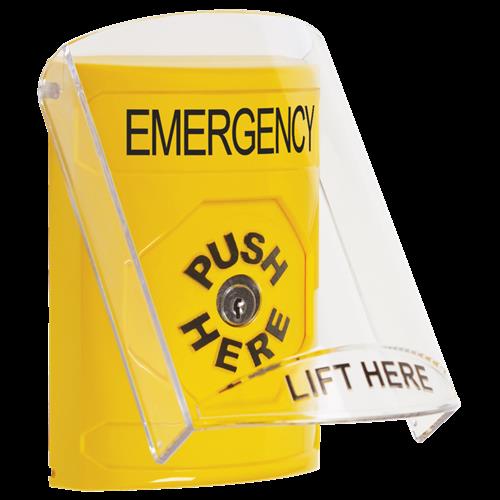 Safety Technology Yellow Key To Reset Stopper Station With Shield Em