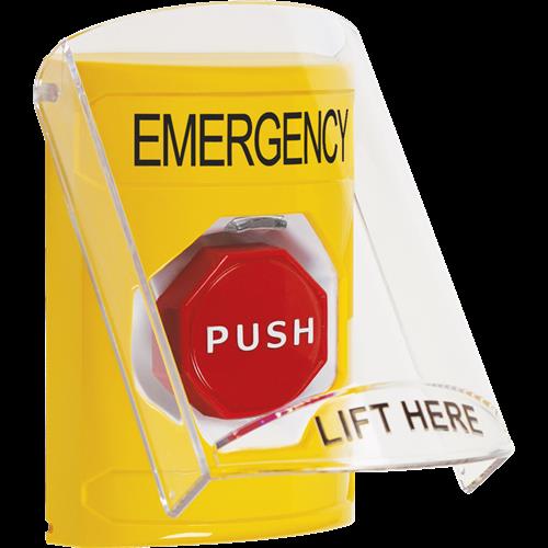 Safety Technology Yellow Key To Reset Stopper Station With Shield Em