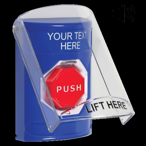 Safety Technology Blue Turn To Reset Stopper Station With Shield/Sou