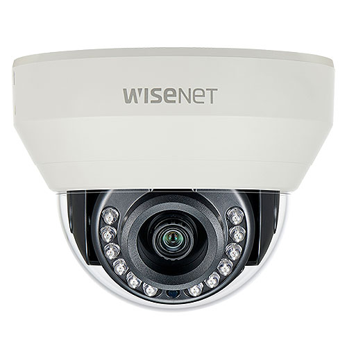 Hanwha HCD-7030R 4MP WiseNet HD+ Indoor Dome Camera, AHD or CVBS Formats, 6.0 MM Fixed Lens, True D/N, 12VDC, IR