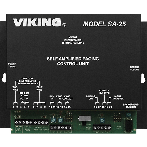 Self Amplified Paging Sys Cntrl Unit W/ IR Remote