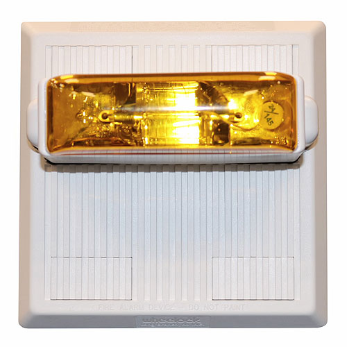 Eaton Wheelock MTWPA-24MCCH-NW MT Multitone Horn, Amber, Ceiling, Weatherproof, 24V, 115/177CD, No Lettering, White