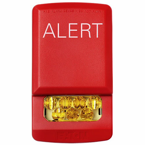 Eaton ELSTR-ALA Eluxa LED Strobe, Red, Wall, 24V, 15/30/75/110/135/185CD, ALERT, Amber Lens