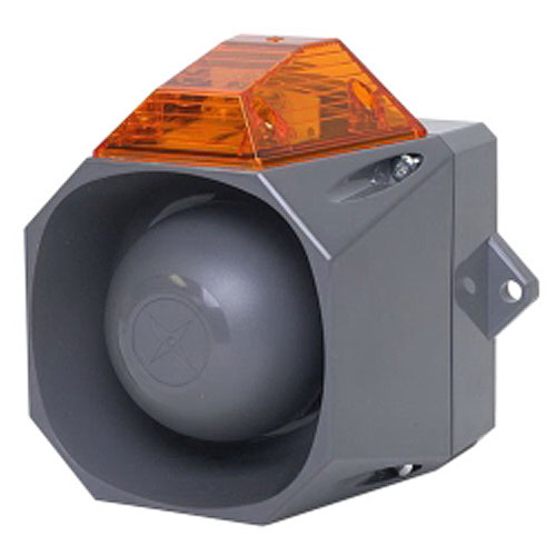 Eaton Wheelock MIN-TA Audible Beacon, 113dB, 9-60VDC, Amber Lens, Grey