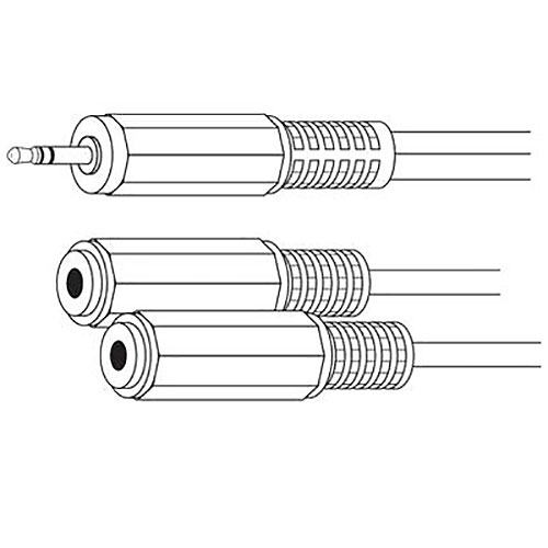 Adpt 3.5mm St Pg/2 3.5mm M Jk 6in