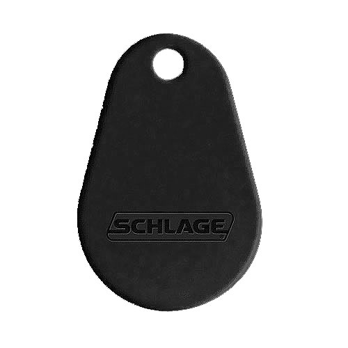 Schlage 9691T Multi-Technology Thin Fob Credential, 125 kHz Prox AND MIFARE Classic, Black, 50-Pack