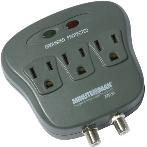 Minuteman 3-Outlets Surge Suppressor - Receptacles: 3 - 1080J