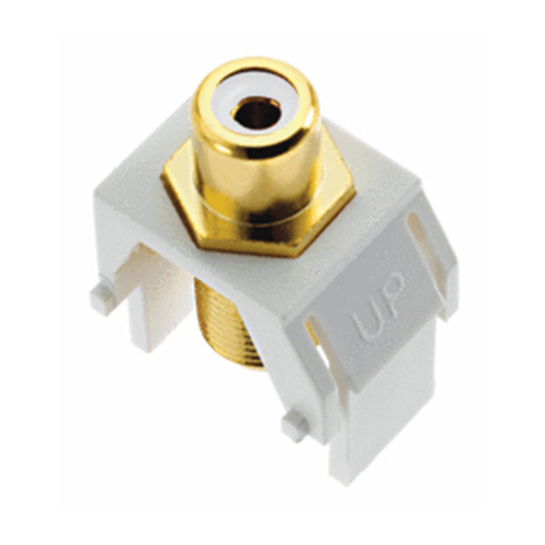 Legrand-On-Q White RCA to F-Connector Keystone Insert, Light Almond (M20)