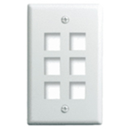 Legrand-On-Q 1-Gang, 6-Port Wall Plate, Ivory