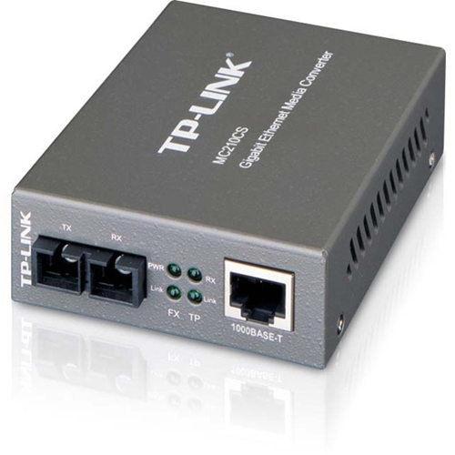 TP-LINK MC210CS Gigabit Media Ethernet Converter, 1000Mbps RJ45 to 1000M single-mode SC fiber, up to 15Km/9miles, chassis mountable