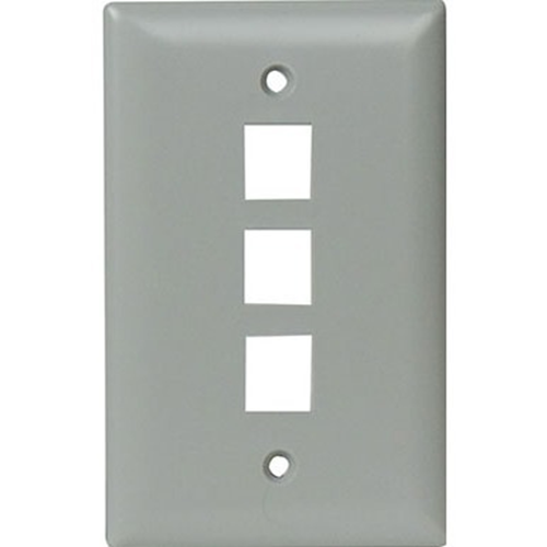 On-Q/Legrand 1-Gang, 3-Port Wall Plate, Gray