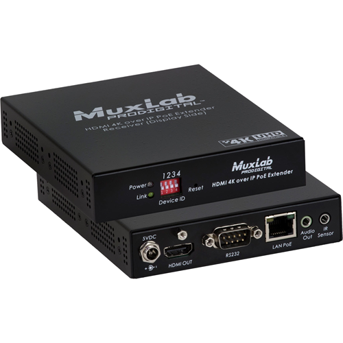 MuxLab HDMI 4K over IP PoE Extender RX