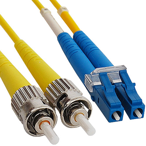 ICC ICFOJ3M501 LC-ST Duplex Singlemode 9/125 (OS1) Fiber Optic Patch Cable in Yellow, 1M