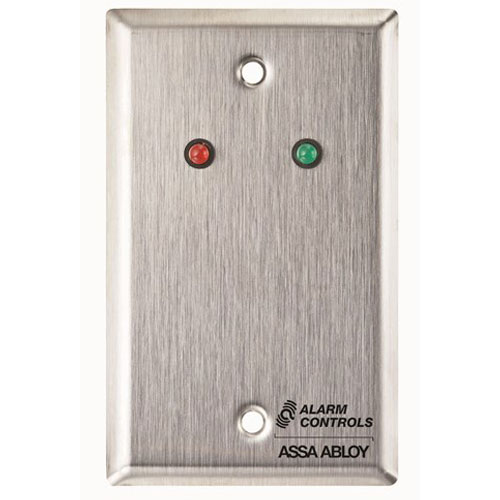 Alarm Controls RP-09 Remote Plate Single Gang Red/Green LED, Stainless Steel