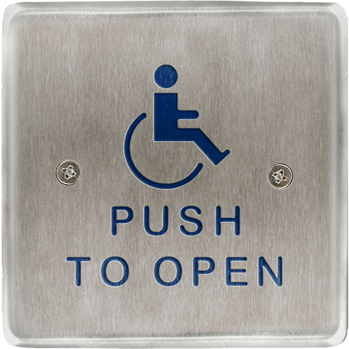 Handicap Logo And Push To Open Text